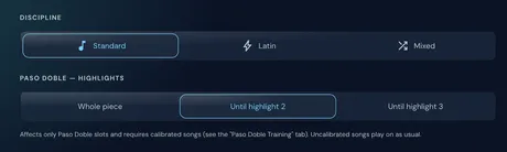 Practice setting Paso Doble Highlights with Until highlight 2 selected